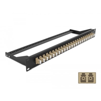 Delock 19″ Fibre Patch Panel 24 port LC Duplex beige