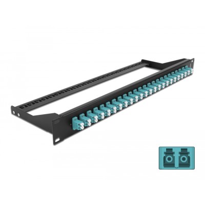 Delock 19″ Fibre Patch Panel 24 port LC Duplex aqua