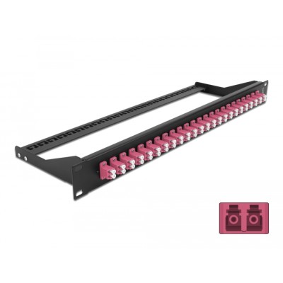 Delock 19″ Fibre Patch Panel 24 port LC Duplex violet