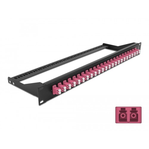 Delock 19″ Fibre Patch Panel 24 port LC Duplex violet