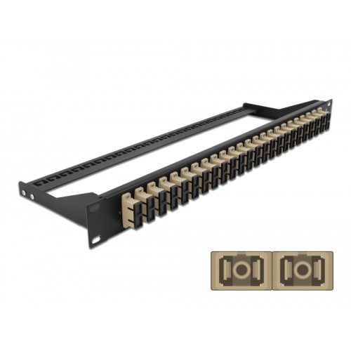 Delock 19″ Fibre Patch Panel 24 port SC Duplex beige