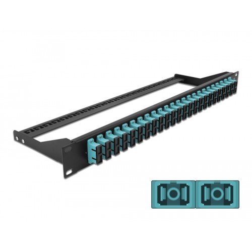 Delock 19″ Fibre Patch Panel 24 port SC Duplex aqua