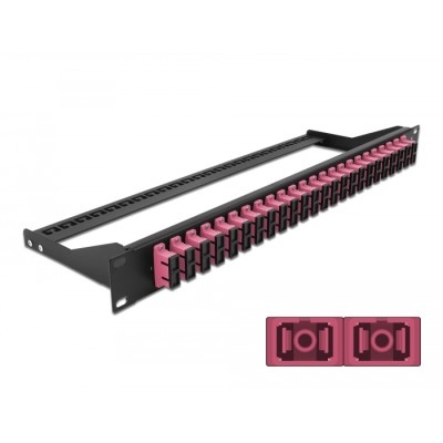 Delock 19″ Fibre Patch Panel 24 port SC Duplex violet