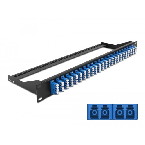 Delock 19″ Fibre Patch Panel 24 port LC Quad blue
