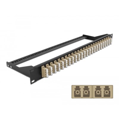 Delock 19″ Fibre Patch Panel 24 port LC Quad beige