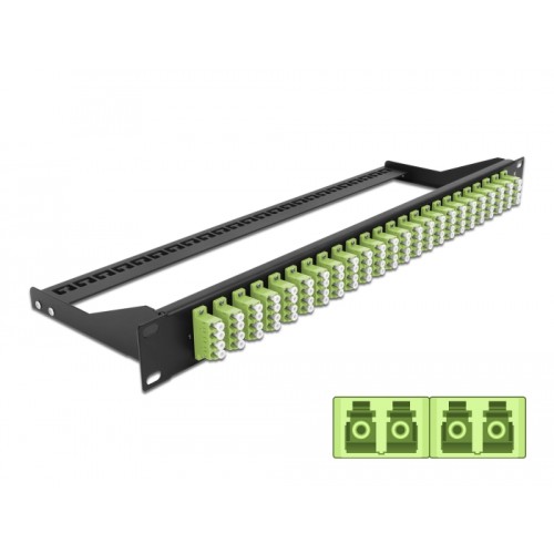 Delock 19″ Fibre Patch Panel 24 port LC Quad limegreen