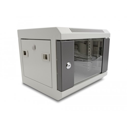 Delock 10″ Network Cabinet with glass door 4U grey