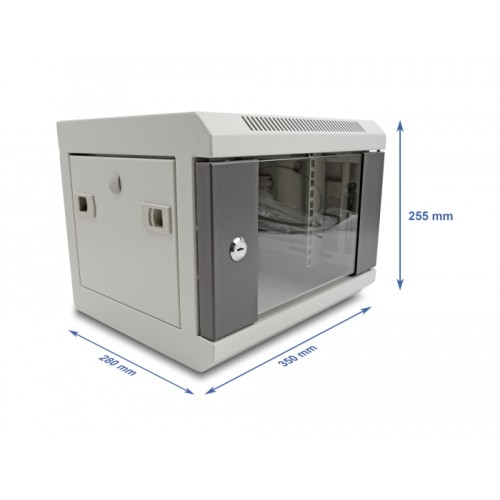 Delock 10″ Network Cabinet with glass door 4U grey