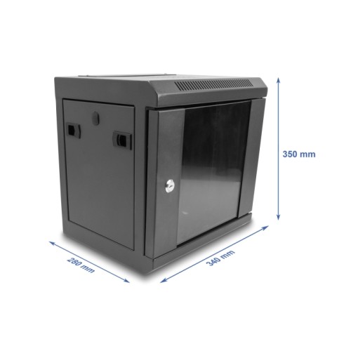 Delock 10″ Network Cabinet with glass door 6U black