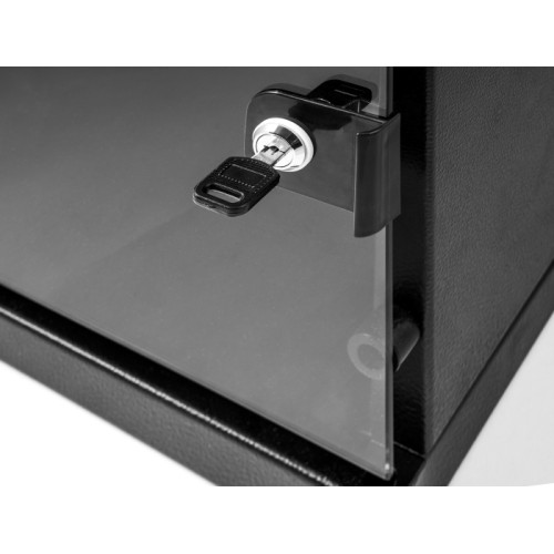 Delock 10″ Network Cabinet 6U with glass door for stand or wall mounting, 240 mm depth, load capacity 30 kg, 330 x 312 x 300 mm,