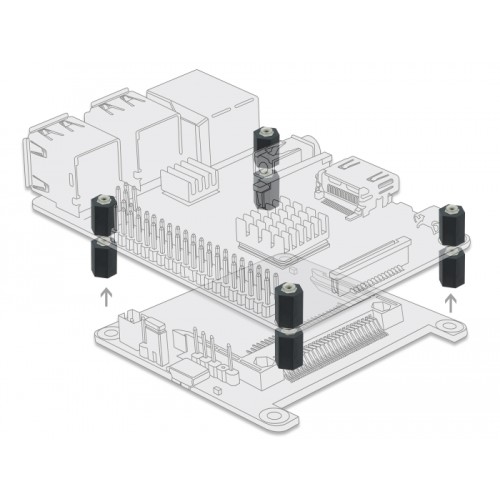 Delock Standoff M2.5, hexagon, inside, 10 mm black 4 pcs