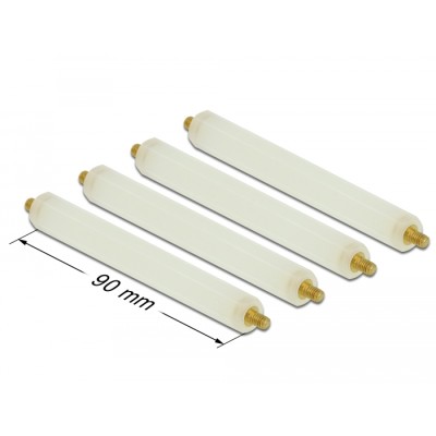 Delock Standoff M4 x M4, hexagon, outside / outside, 90 mm natural 4 pcs 2