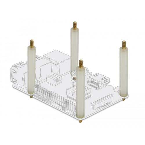 Delock Standoff M4 x M4, hexagon, outside / outside, 90 mm natural 4 pcs