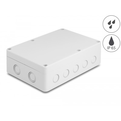 Delock Installation housing with cable entries 180 x 125 x 57 mm grey