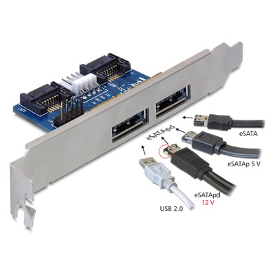 Delock Slot bracket 2 x eSATApd 5 V / 12 V