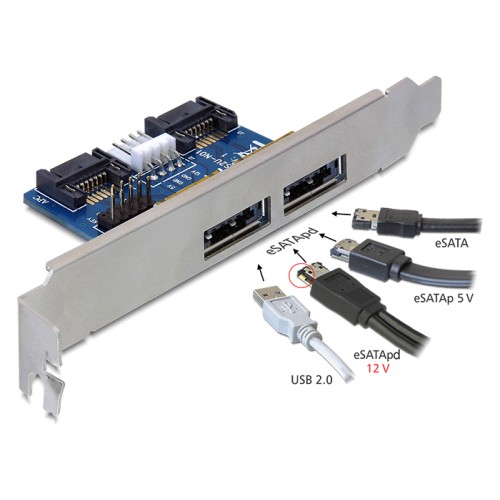 Delock Slot bracket 2 x eSATApd 5 V / 12 V