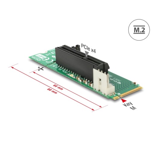 Delock Adapter M.2 Key M male to PCI Express x4 Slot