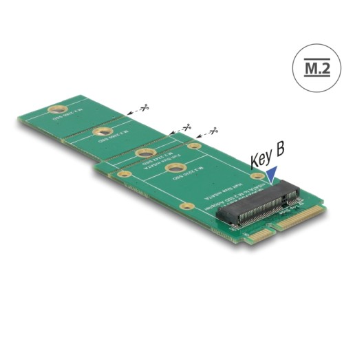 Delock Adapter mSATA > M.2 Key B slot