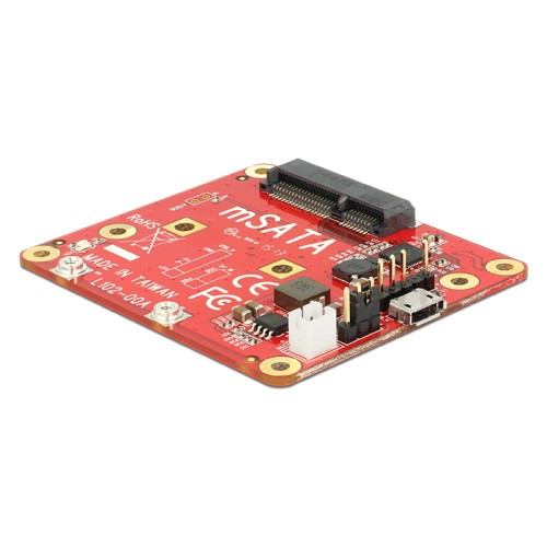 Delock Converter Raspberry Pi USB Micro-B female / USB pin header  mSATA 6 Gb/s