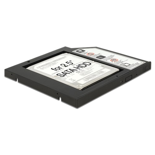 Delock Slim SATA 5.25″ Installation Frame (10 mm) for 1 x 2.5″ SATA HDD up to 9.5 mm