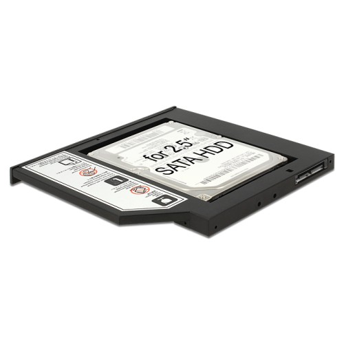 Delock Slim SATA 5.25″ Installation Frame (10 mm) for 1 x 2.5″ SATA HDD up to 9.5 mm