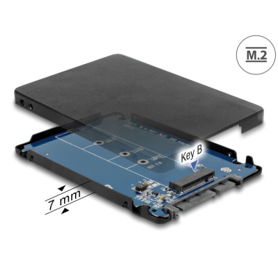 Delock 2.5″ Converter SATA 22 pin > M.2 with Enclosure