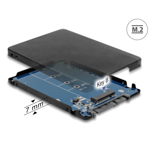 Delock 2.5″ Converter SATA 22 pin  M.2 with Enclosure