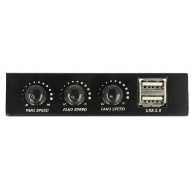 Delock 3.5″ Front Panel  2 x USB 2.0 and fan control 2
