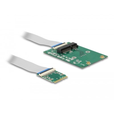 Delock Converter M.2 Key A+E male > 1 x Mini PCIe Slot half size / full size with flexible cable 2
