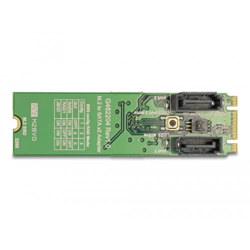 Delock Converter M.2 Key B+M male > 2 x SATA 7 pin male with RAID