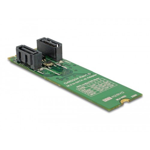 Delock Converter M.2 Key B+M male > 2 x SATA 7 pin male with RAID