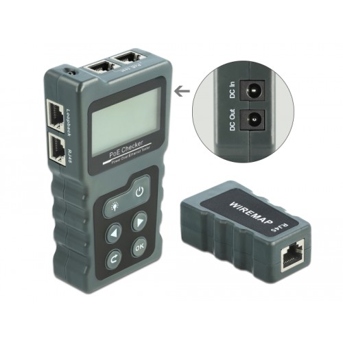 Delock LCD Cable Tester RJ45 / PoE / DC