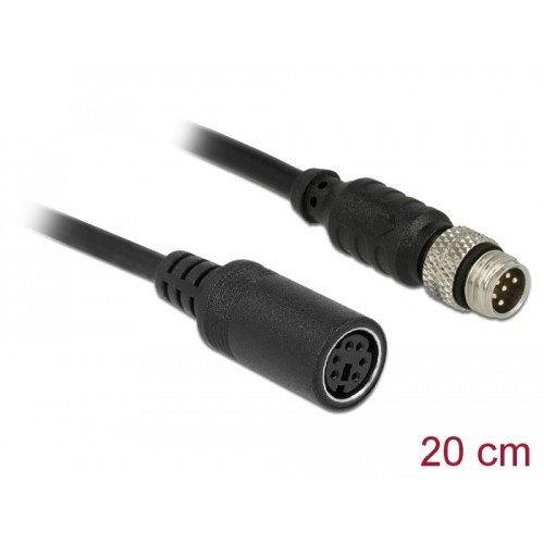 Navilock Connection Cable M8 6 pin male waterproof  MD6 female RS-232 0.2 m