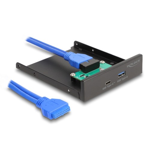 Delock ront Panel 3.5" USB 5 Gbps 1 x USB Type-C™ + 1 x USB Type-A