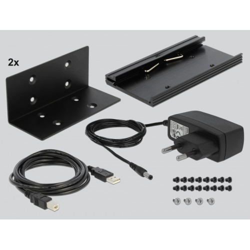 Delock USB 2.0 to 12 Port Serial RS-232 Hub with surge protection and extended temperature range