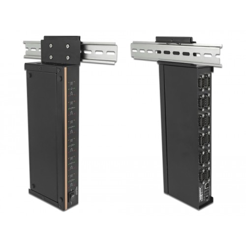 Delock USB 2.0 to 12 Port Serial RS-232 Hub with surge protection and extended temperature range