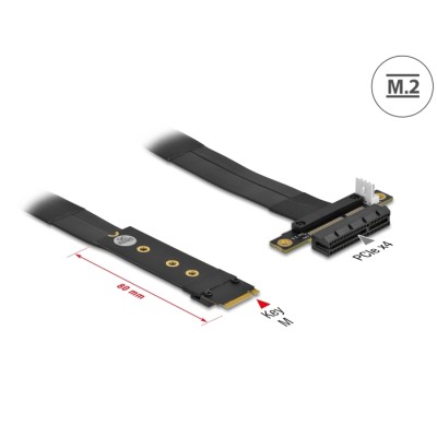 Delock M.2 Key M to PCIe x4 NVMe Adapter with 20 cm cable