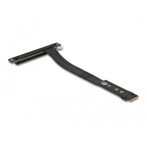 Delock M.2 Key M to PCIe x16 NVMe Adapter angled with 20 cm cable