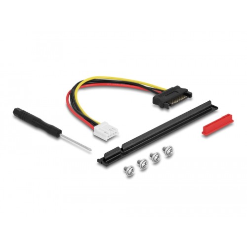 Delock M.2 Key M to PCIe x16 NVMe Adapter angled with 20 cm cable