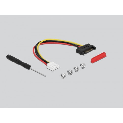 Delock M.2 Key M to U.2 SFF-8639 NVMe Adapter angled with 20 cm cable