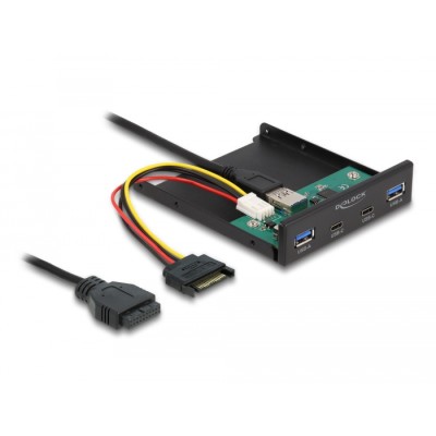 Delock 3.5″ USB 5 Gbps Front Panel 2 x USB Type-C™ + 2 x USB Type-A