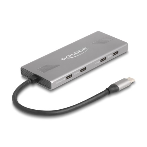 Delock 7 Port USB Hub 10 Gbps with 4 x USB Type-C™ female and 3 x USB Type-A female with PD 80 W