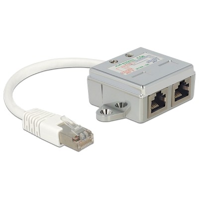 Delock RJ45 Port Doubler 1 x RJ45 plug to 2 x RJ45 jack (2 x Ethernet)