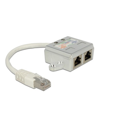 Delock RJ45 Port Doubler 1 x RJ45 plug  2 x RJ45 jack (2 x ISDN)