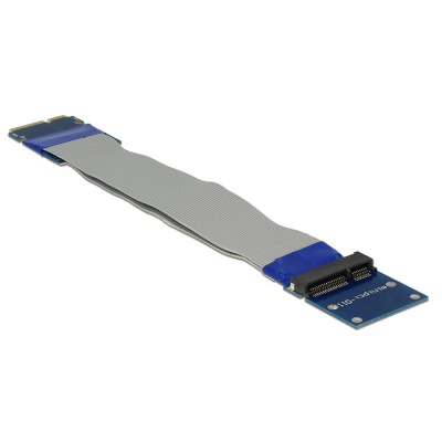 Delock Extension Mini PCI Express / mSATA male > slot riser card with flexible cable 13 cm