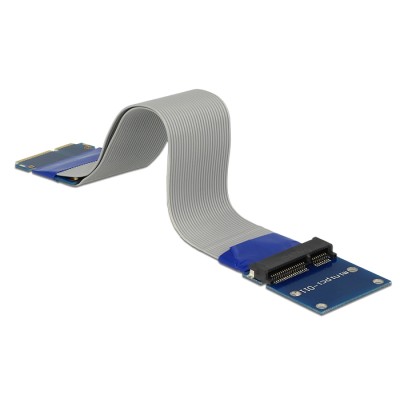 Delock Extension Mini PCI Express / mSATA male > slot riser card with flexible cable 13 cm 2