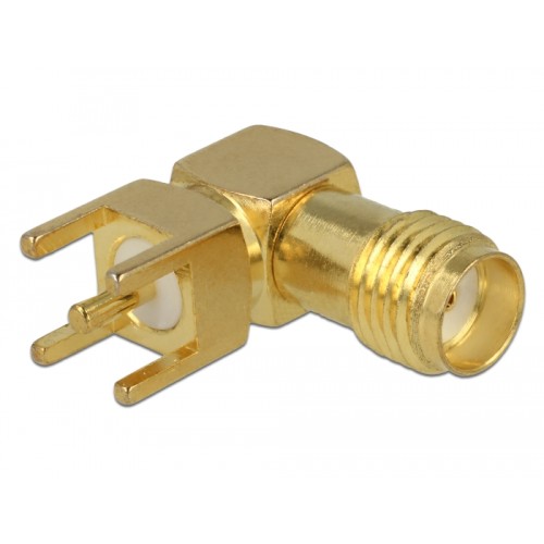 Delock SMA Jack 90° PCB Thread length 5 mm
