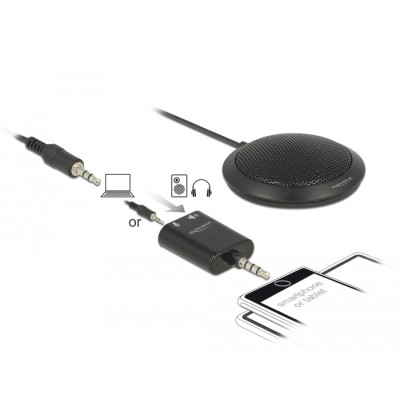 Delock Condenser Table Microphone omnidirectional for conference with 3.5 mm stereo jack male 3 pin