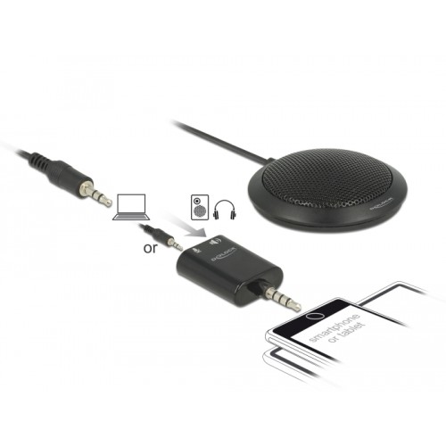 Delock Condenser Table Microphone omnidirectional for conference with 3.5 mm stereo jack male 3 pin