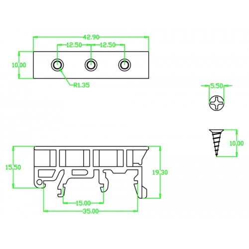 Delock DIN rail clip for PCB 4 pieces